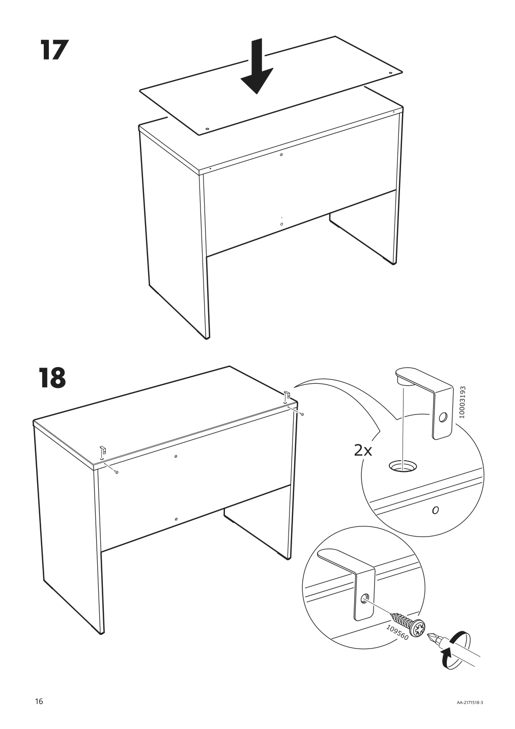 Assembly instructions for IKEA Syvde dressing table white | Page 16 - IKEA SYVDE dressing table 804.307.46