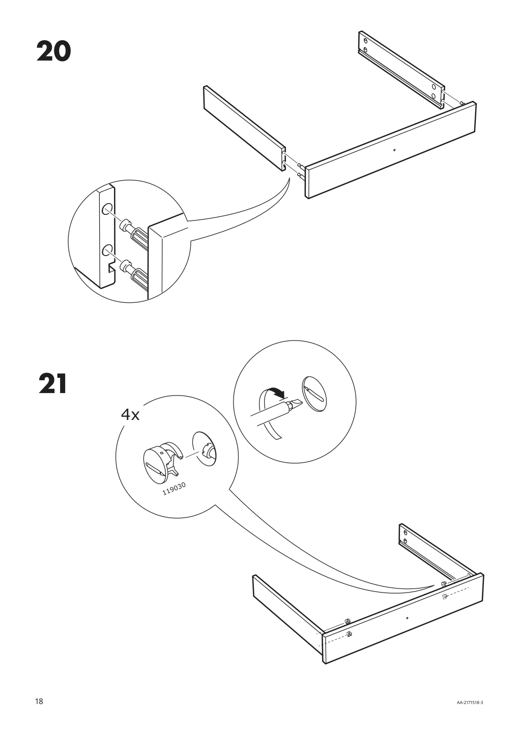 Assembly instructions for IKEA Syvde dressing table white | Page 18 - IKEA SYVDE dressing table 804.307.46