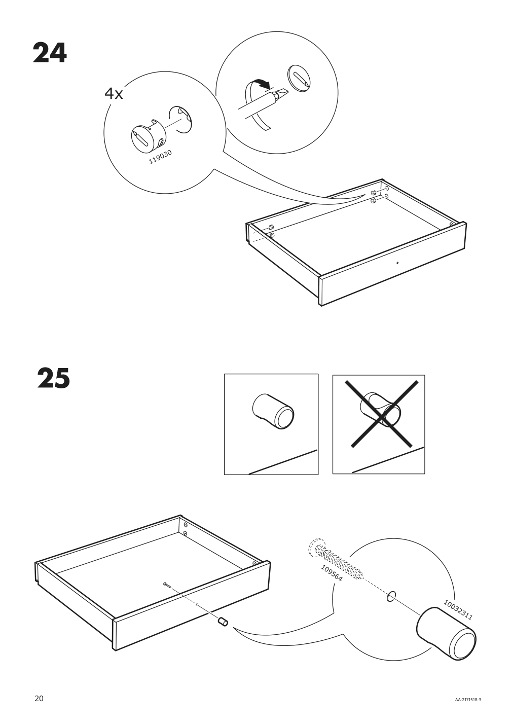 Assembly instructions for IKEA Syvde dressing table white | Page 20 - IKEA SYVDE dressing table 804.307.46