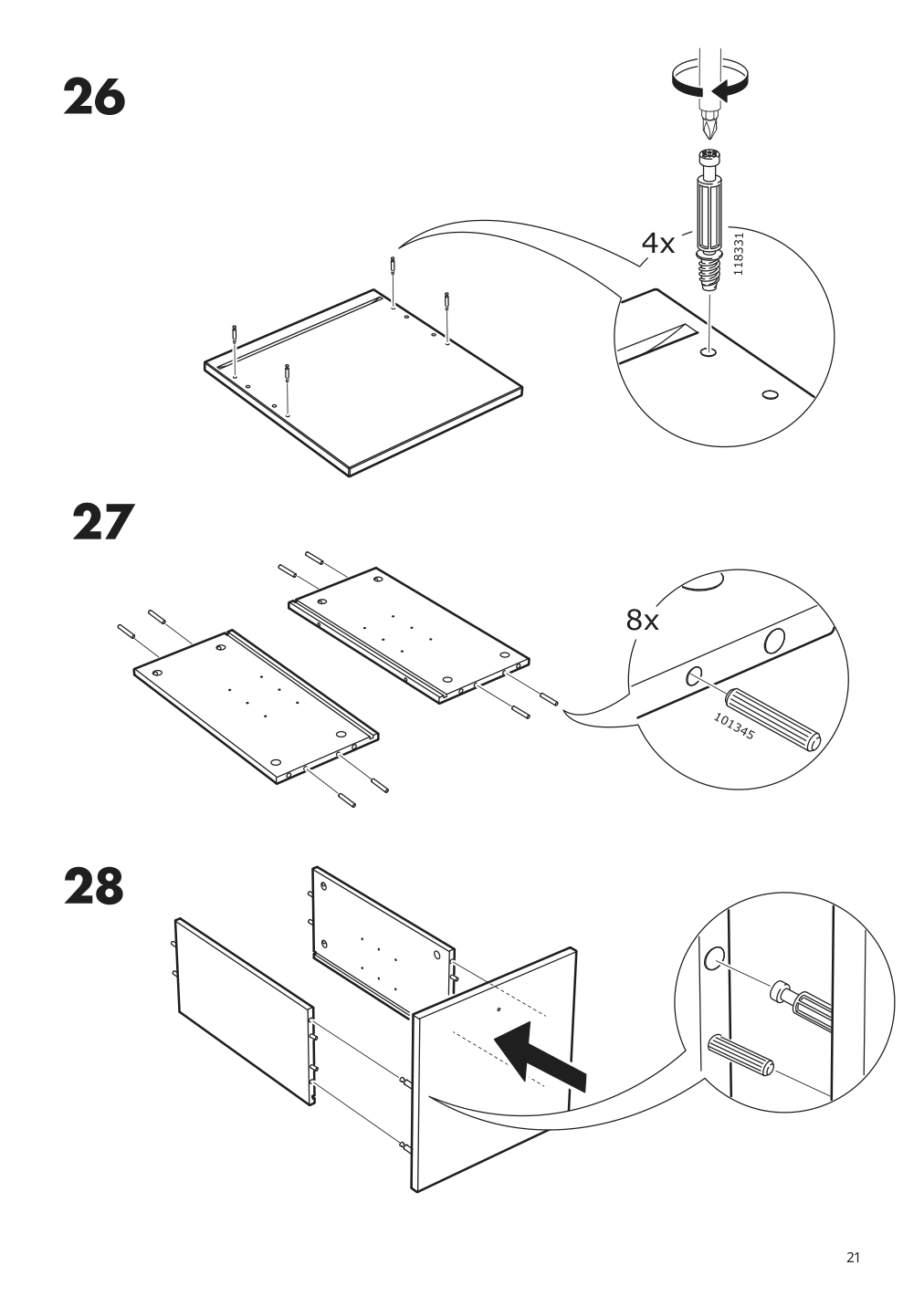 Assembly instructions for IKEA Syvde dressing table white | Page 21 - IKEA SYVDE dressing table 804.307.46