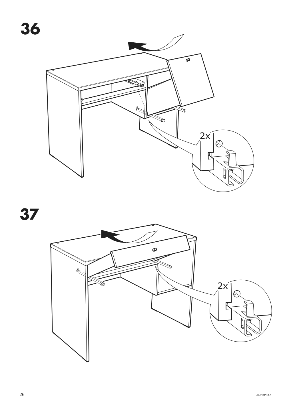 Assembly instructions for IKEA Syvde dressing table white | Page 26 - IKEA SYVDE dressing table 804.307.46