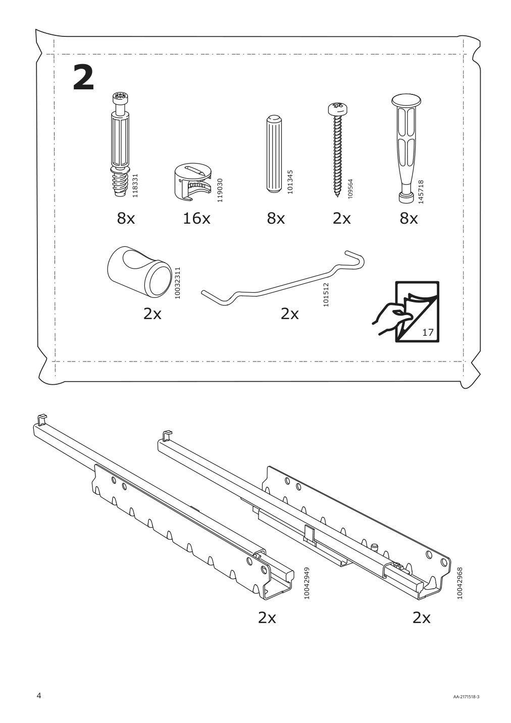 Assembly instructions for IKEA Syvde dressing table white | Page 4 - IKEA SYVDE dressing table 804.307.46