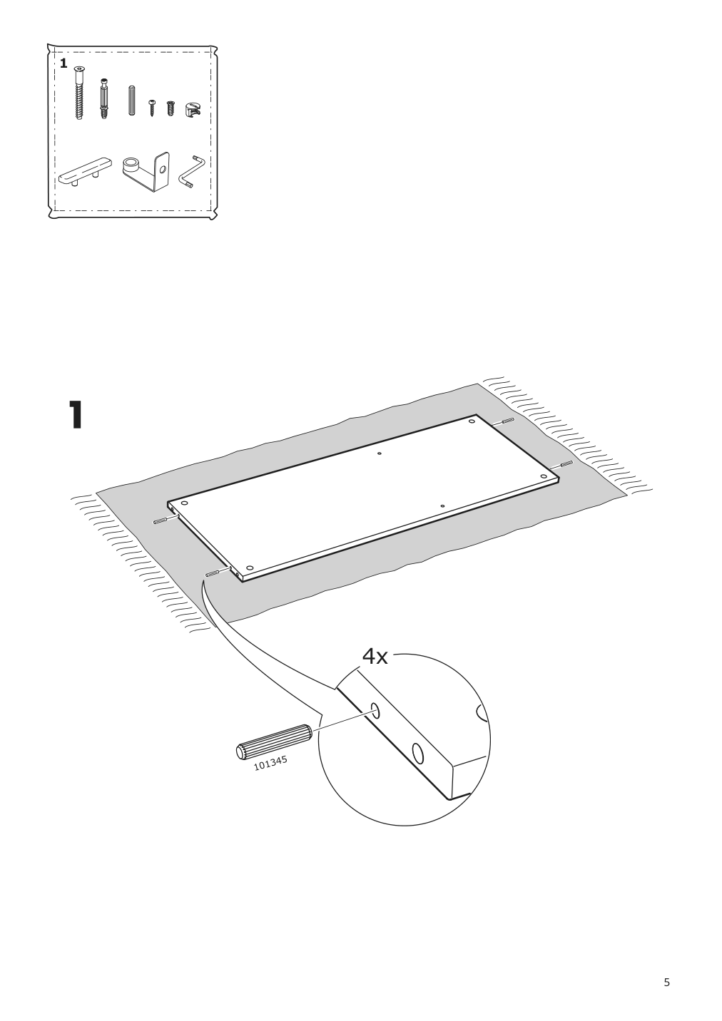 Assembly instructions for IKEA Syvde dressing table white | Page 5 - IKEA SYVDE dressing table 804.307.46