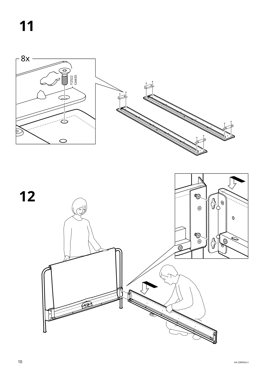 Assembly instructions for IKEA Taellasen upholstered bed frame kulsta gray green | Page 10 - IKEA TÄLLÅSEN upholstered bed frame 705.389.26