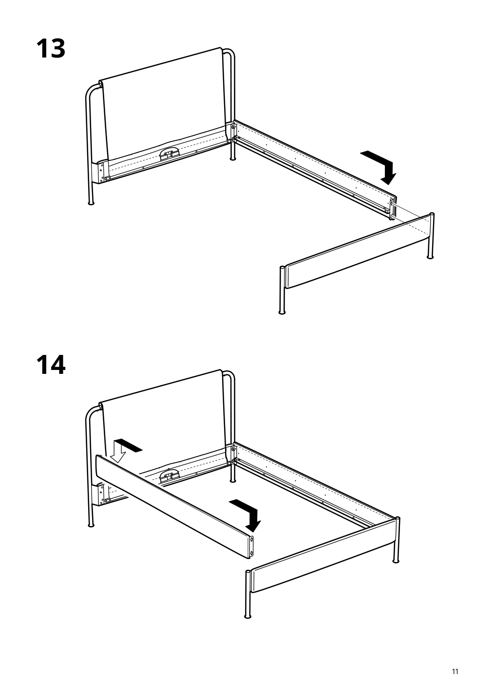 Assembly instructions for IKEA Taellasen upholstered bed frame kulsta gray green | Page 11 - IKEA TÄLLÅSEN upholstered bed frame 295.147.54