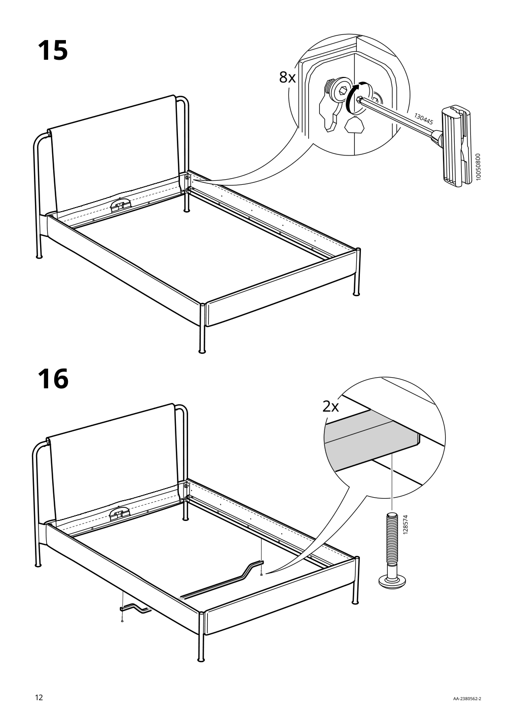 Assembly instructions for IKEA Taellasen upholstered bed frame kulsta gray green | Page 12 - IKEA TÄLLÅSEN upholstered bed frame 705.389.26