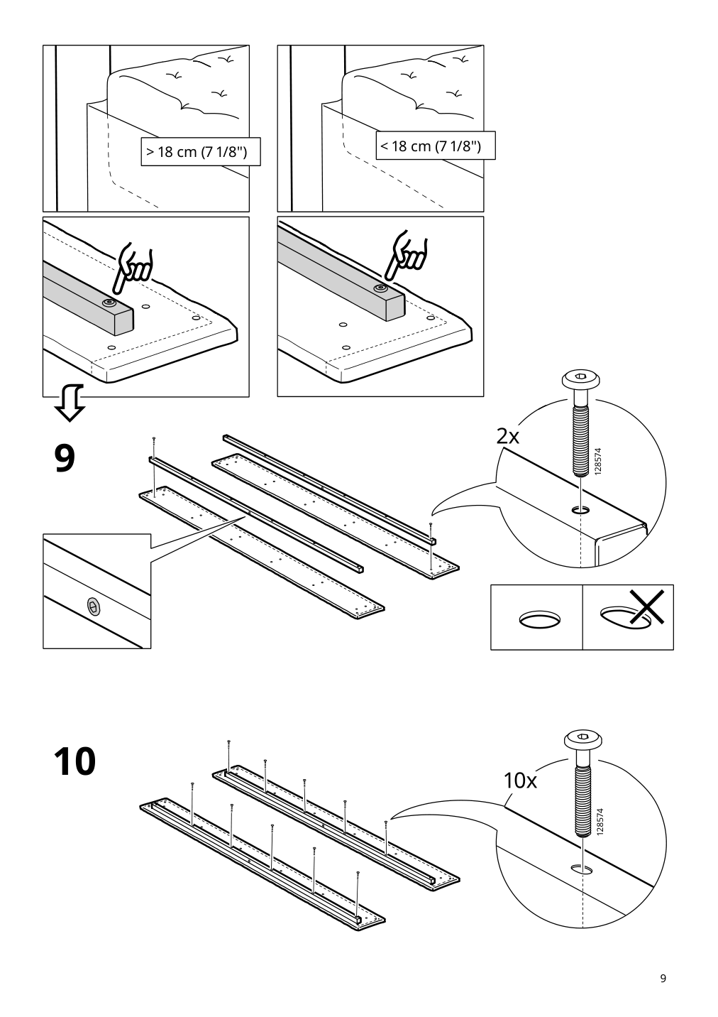 Assembly instructions for IKEA Taellasen upholstered bed frame kulsta light beige | Page 9 - IKEA TÄLLÅSEN upholstered bed frame 905.647.78