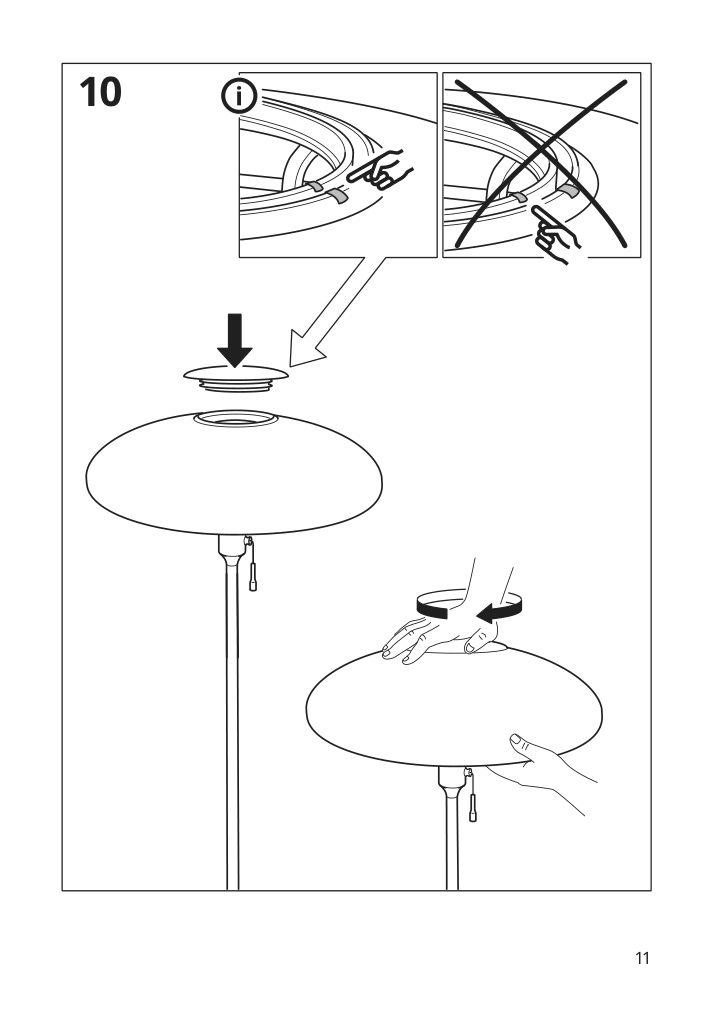 Assembly instructions for IKEA Taellbyn floor lamp nickel plated opal glass | Page 11 - IKEA TÄLLBYN floor lamp 404.377.40