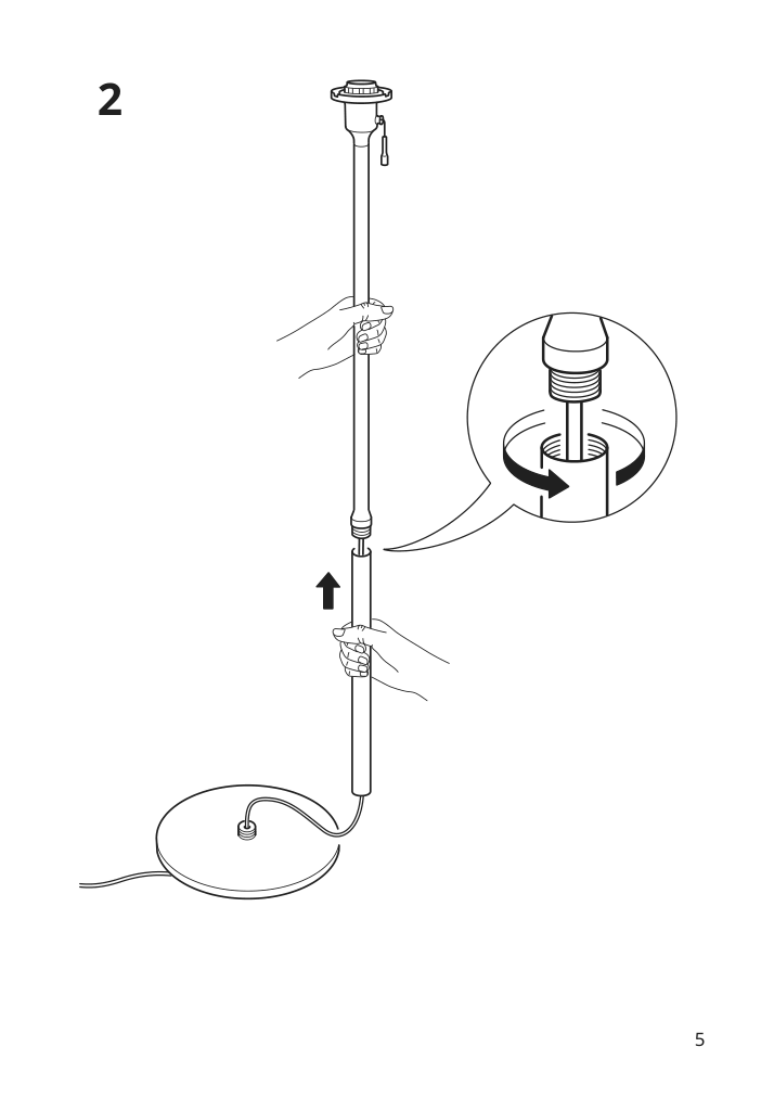 Assembly instructions for IKEA Taellbyn floor lamp nickel plated opal glass | Page 5 - IKEA TÄLLBYN floor lamp 404.377.40