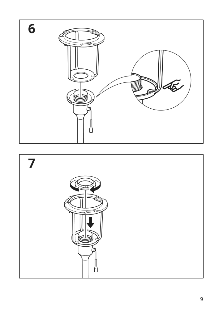 Assembly instructions for IKEA Taellbyn floor lamp nickel plated opal glass | Page 9 - IKEA TÄLLBYN floor lamp 404.377.40