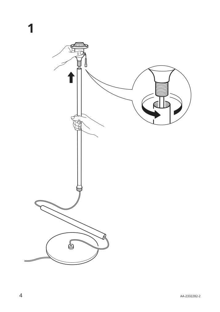 Assembly instructions for IKEA Taellbyn floor lamp nickel plated opal glass | Page 4 - IKEA TÄLLBYN floor lamp 404.377.40