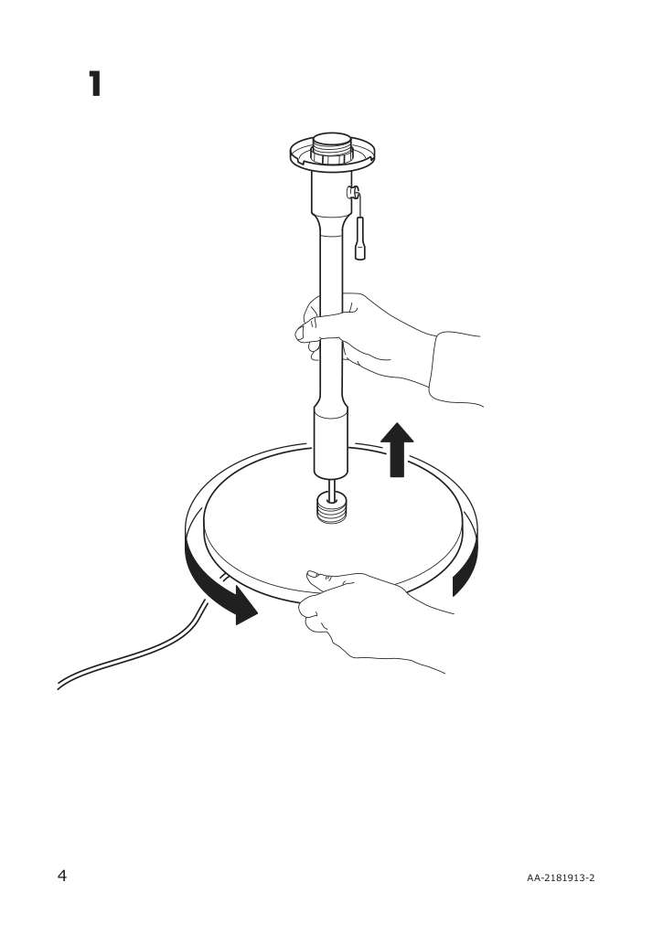 Assembly instructions for IKEA Taellbyn table lamp with led bulb nickel plated opal glass | Page 4 - IKEA TÄLLBYN table lamp with LED bulb 004.308.11