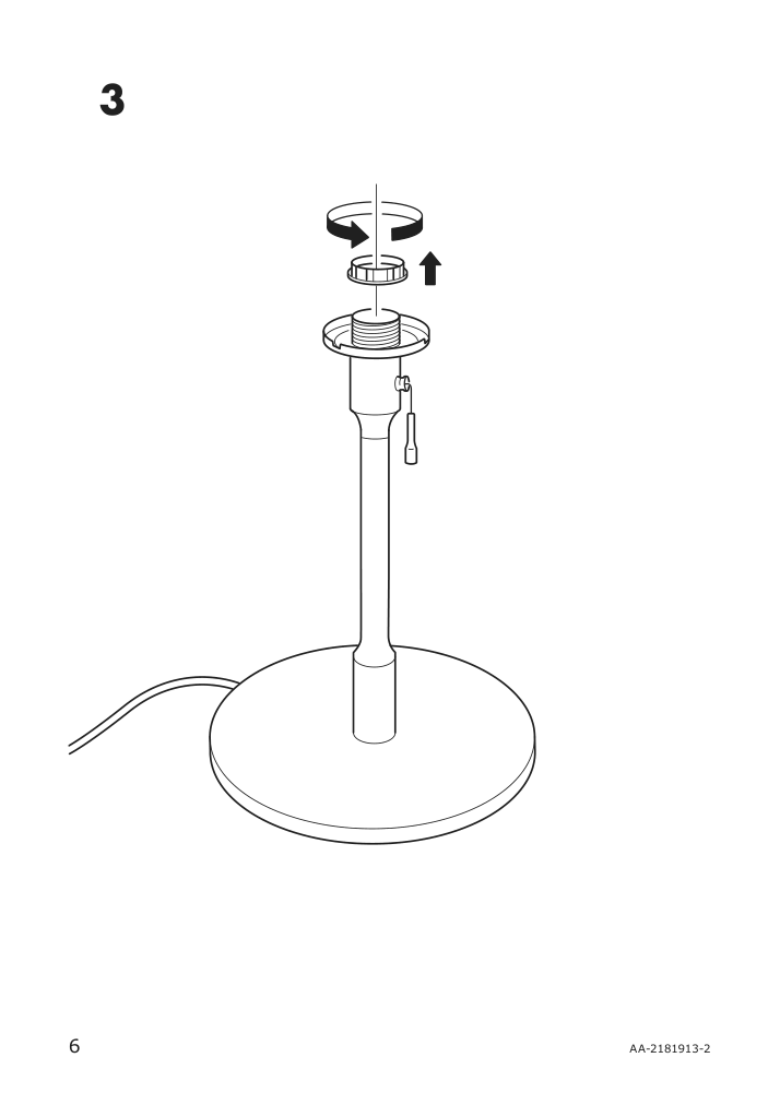 Assembly instructions for IKEA Taellbyn table lamp with led bulb nickel plated opal glass | Page 6 - IKEA TÄLLBYN table lamp with LED bulb 004.308.11