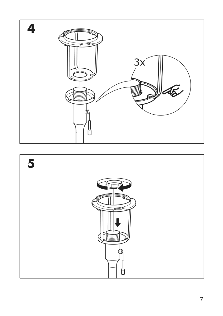 Assembly instructions for IKEA Taellbyn table lamp with led bulb nickel plated opal glass | Page 7 - IKEA TÄLLBYN table lamp with LED bulb 004.308.11