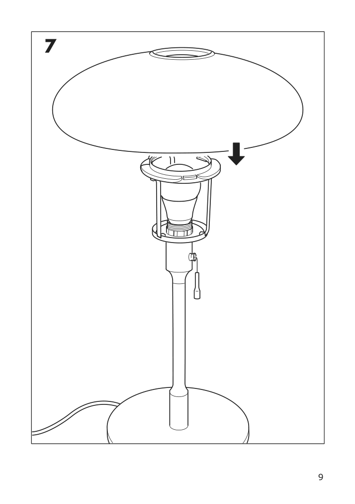 Assembly instructions for IKEA Taellbyn table lamp with led bulb nickel plated opal glass | Page 9 - IKEA TÄLLBYN table lamp with LED bulb 004.308.11