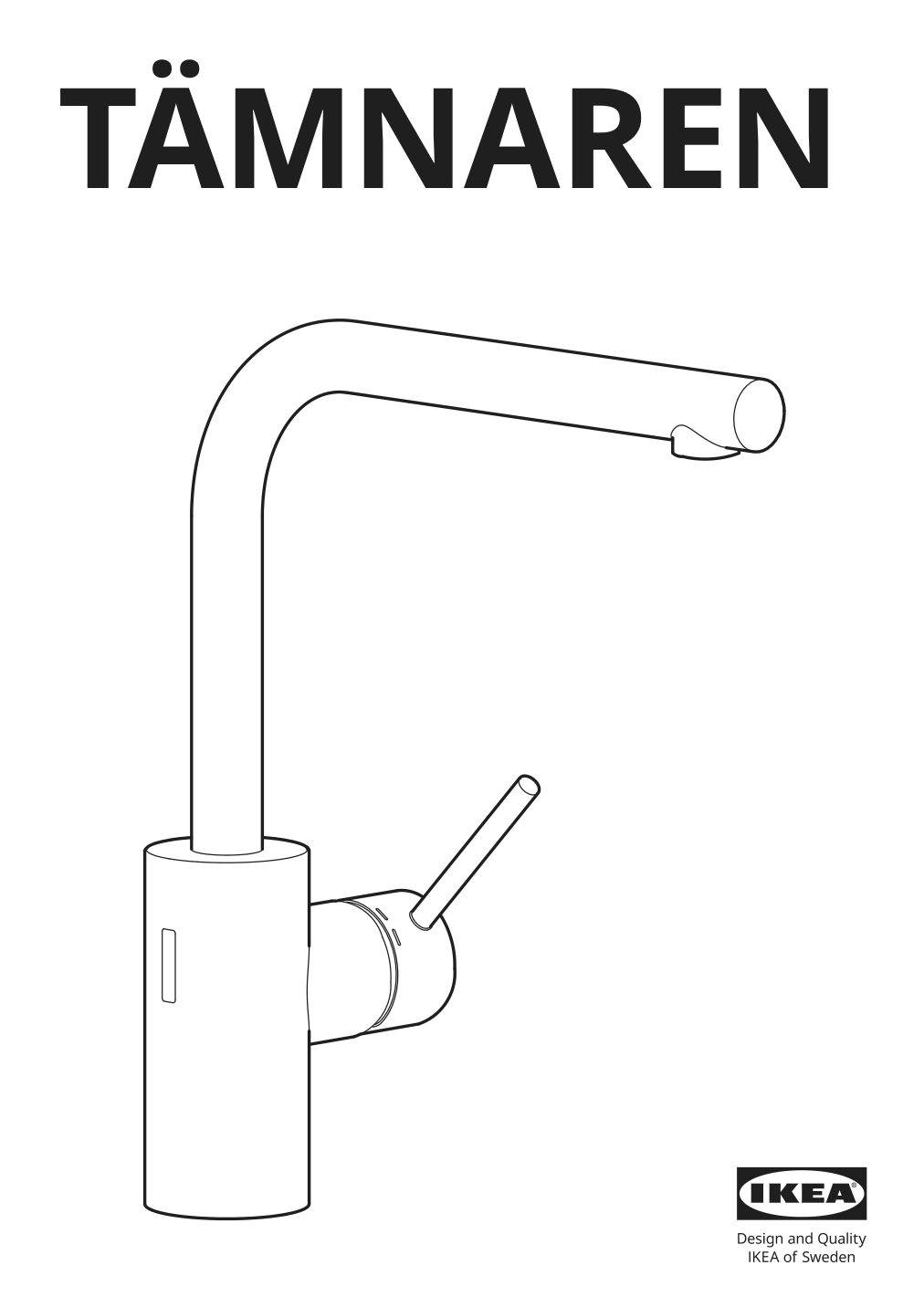 Assembly instructions for IKEA Taemnaren kitchen faucet w sensor stainless steel color | Page 1 - IKEA TÄMNAREN kitchen faucet w sensor 903.594.95