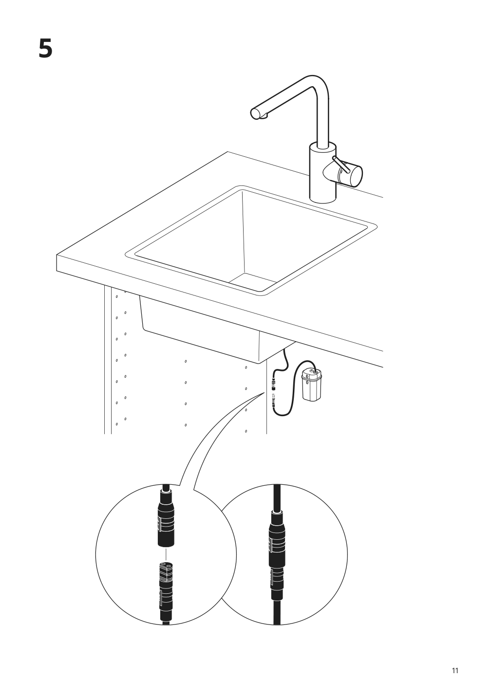 Assembly instructions for IKEA Taemnaren kitchen faucet w sensor stainless steel color | Page 11 - IKEA TÄMNAREN kitchen faucet w sensor 903.594.95