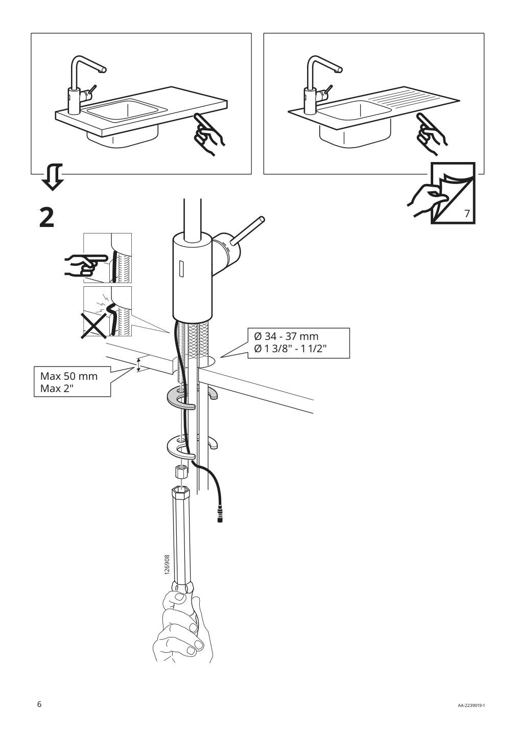 Assembly instructions for IKEA Taemnaren kitchen faucet w sensor stainless steel color | Page 6 - IKEA TÄMNAREN kitchen faucet w sensor 903.594.95