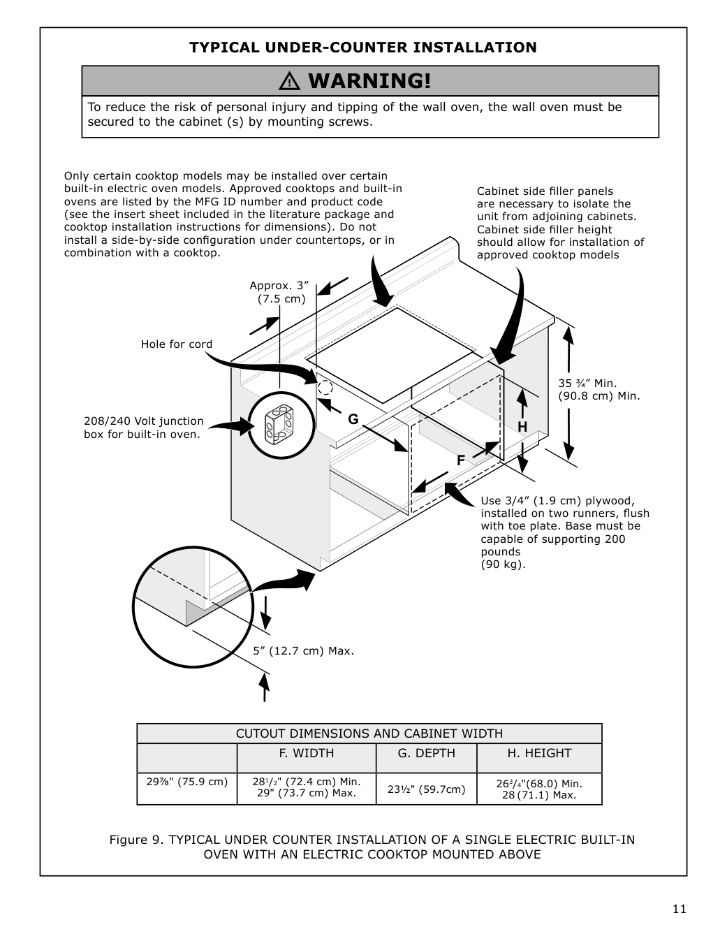 Assembly instructions for IKEA Taengby fan convection wall oven self clean stainless steel | Page 11 - IKEA TÄNGBY Fan Convection Wall Oven self-clean 405.405.44