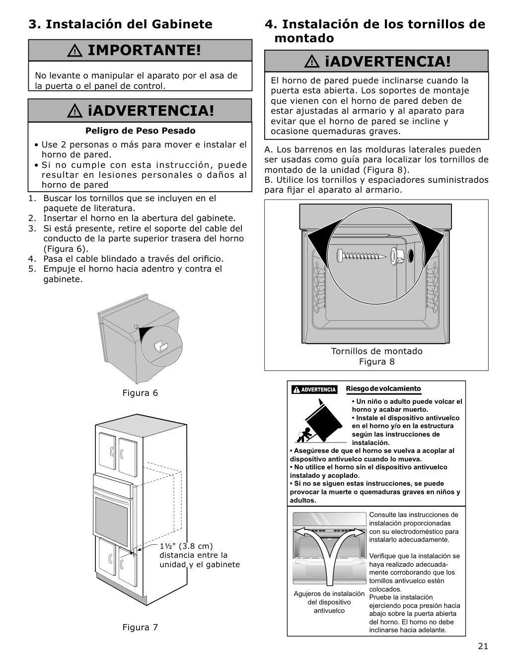 Assembly instructions for IKEA Taengby fan convection wall oven self clean stainless steel | Page 21 - IKEA TÄNGBY Fan Convection Wall Oven self-clean 405.405.44