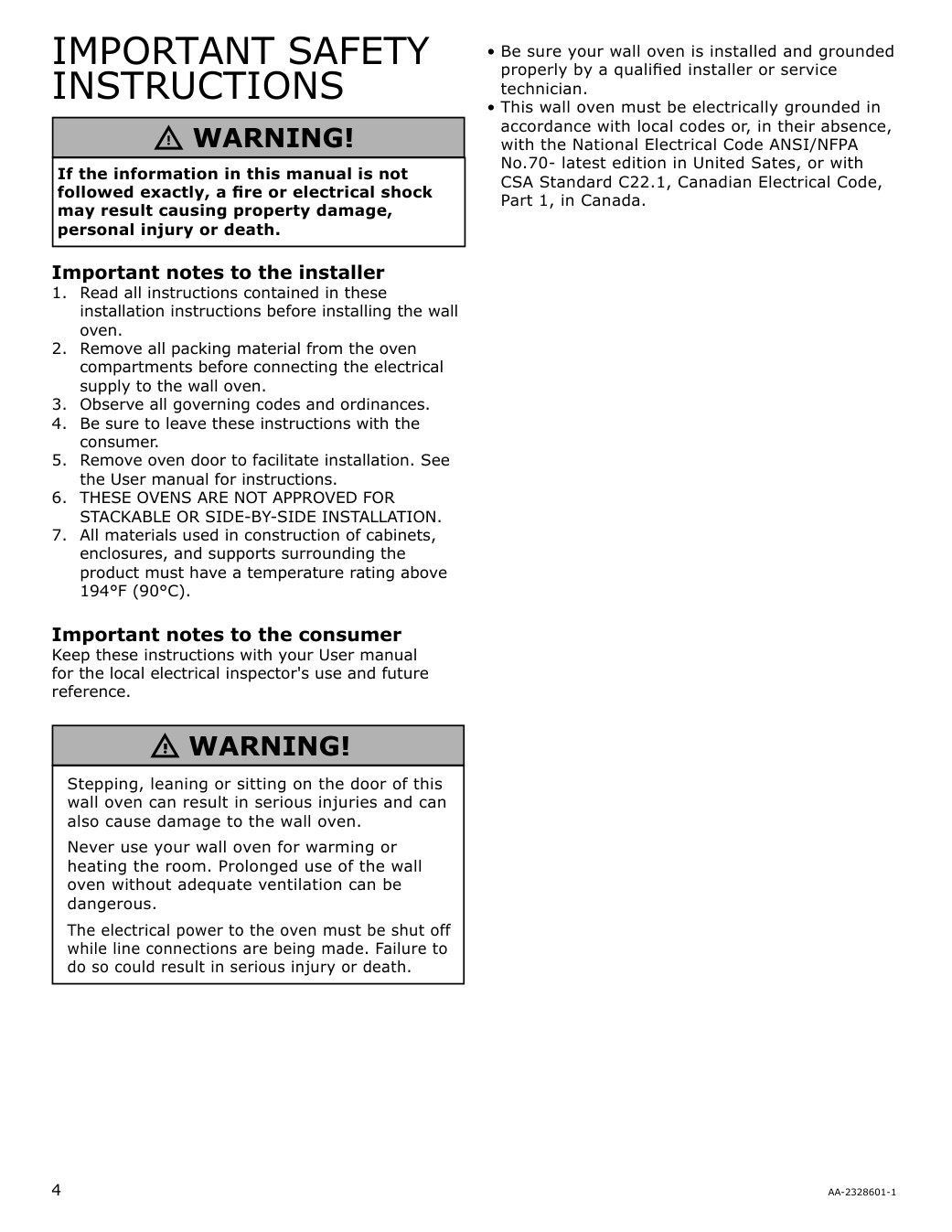 Assembly instructions for IKEA Taengby fan convection wall oven self clean stainless steel | Page 4 - IKEA TÄNGBY Fan Convection Wall Oven self-clean 405.405.44