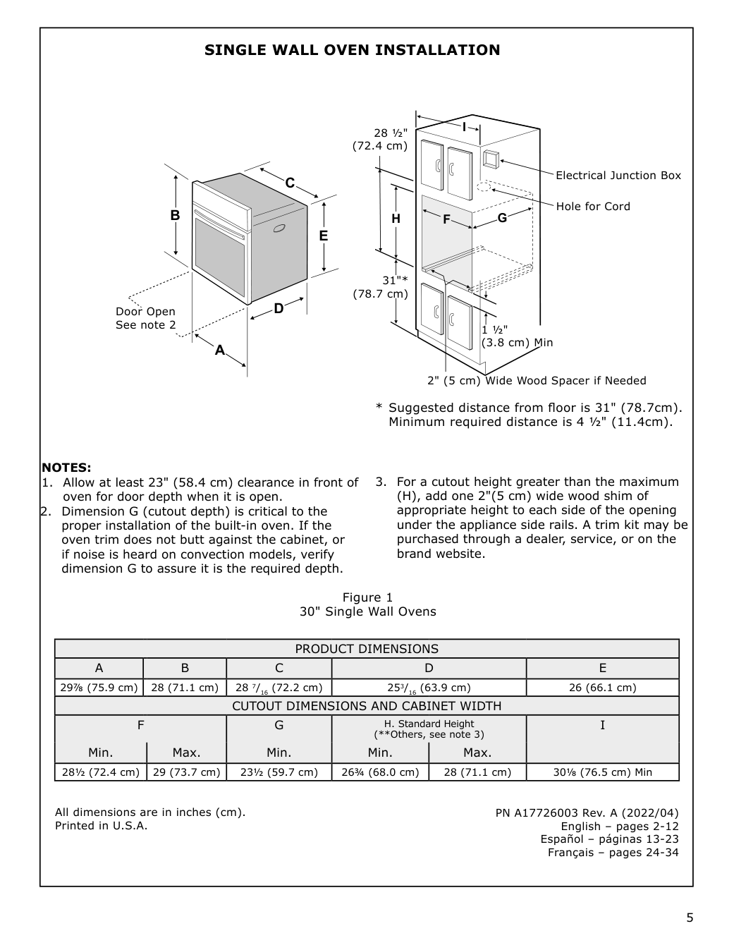 Assembly instructions for IKEA Taengby fan convection wall oven self clean stainless steel | Page 5 - IKEA TÄNGBY Fan Convection Wall Oven self-clean 405.405.44