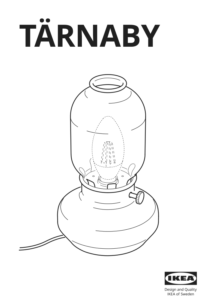 Assembly instructions for IKEA Taernaby table lamp dimmable stainless finish | Page 1 - IKEA TÄRNABY table lamp 405.150.59