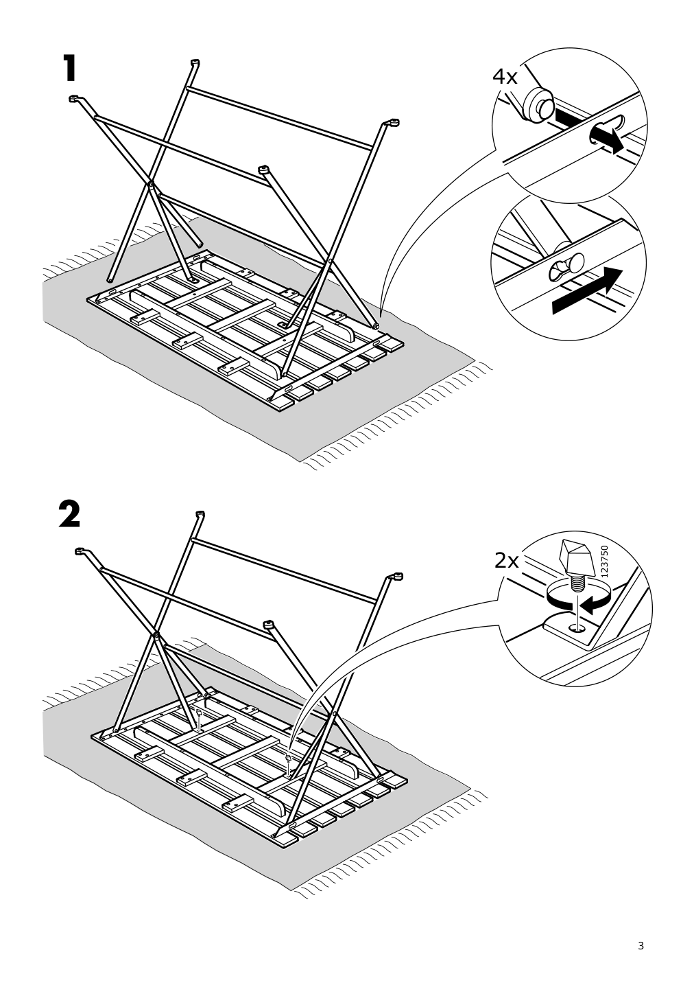 Assembly instructions for IKEA Taernoe table outdoor black light brown stained | Page 3 - IKEA TÄRNÖ table and 4 chairs, outdoor 293.937.09