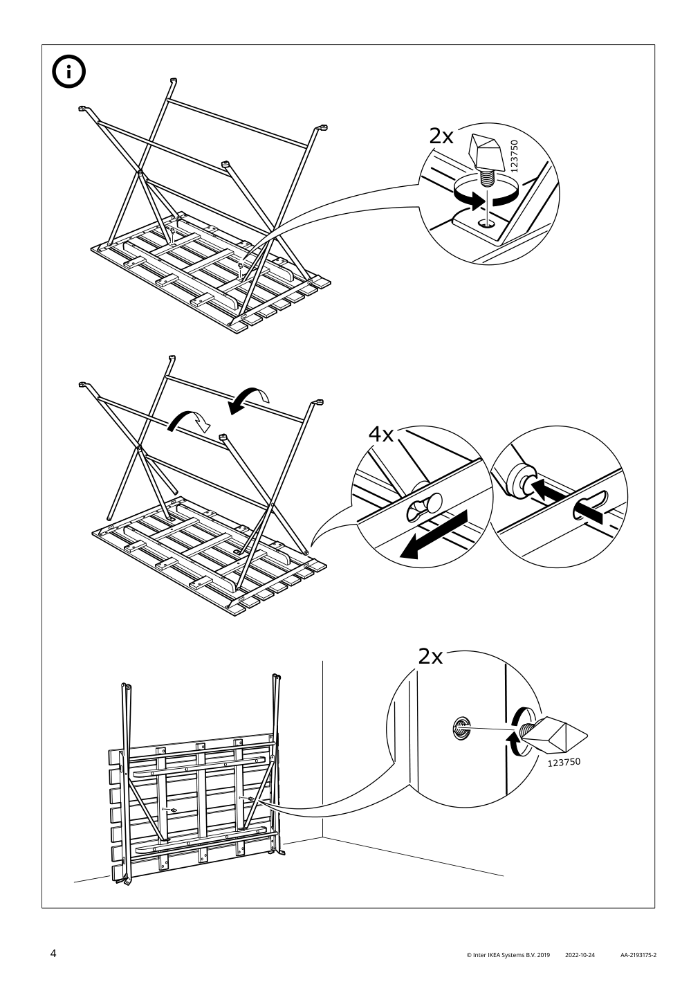 Assembly instructions for IKEA Taernoe table outdoor black light brown stained | Page 4 - IKEA TÄRNÖ table and 4 chairs, outdoor 293.937.09