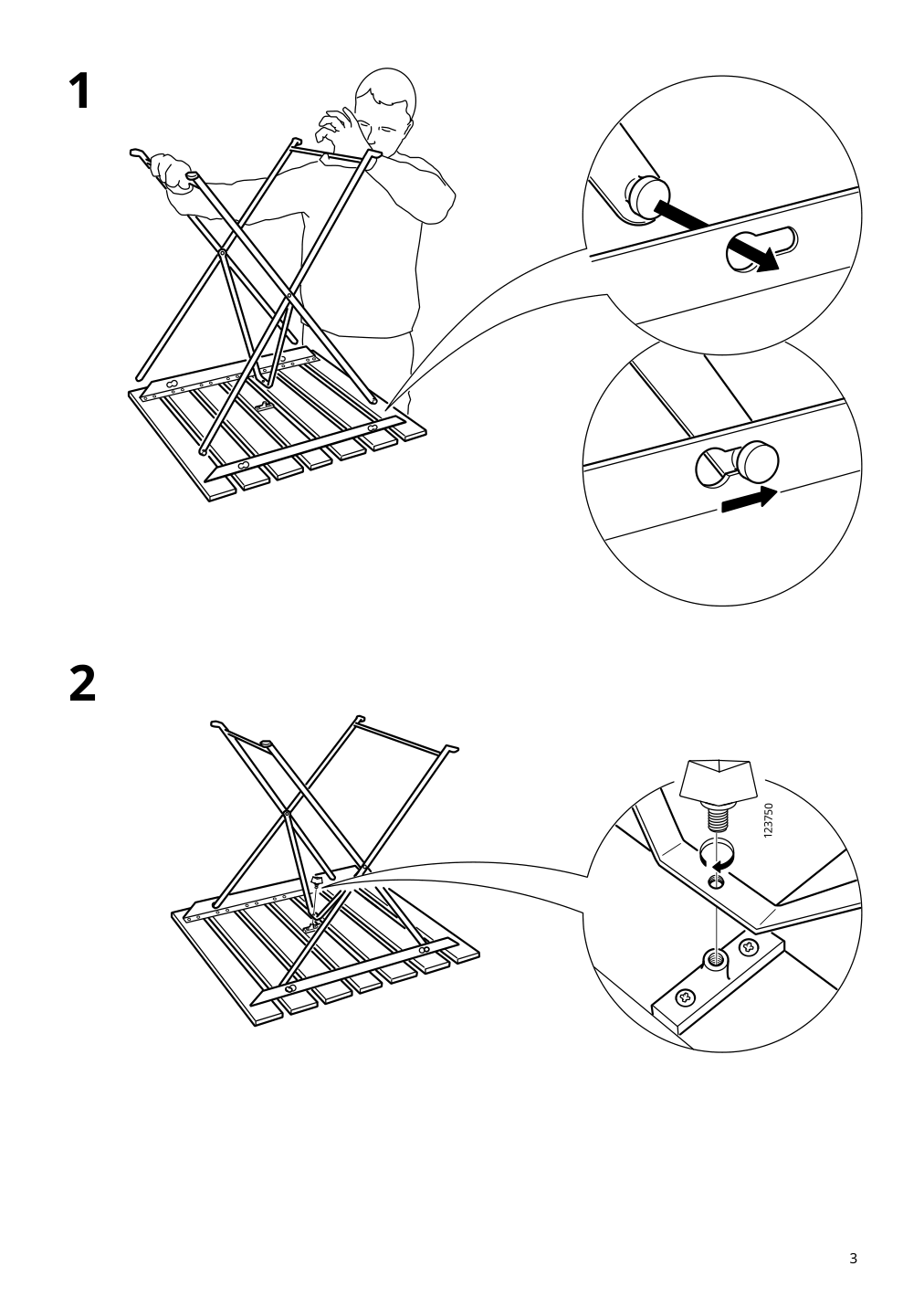 Assembly instructions for IKEA Taernoe table outdoor black light brown stained | Page 3 - IKEA TÄRNÖ table+2 chairs, outdoor 698.984.15