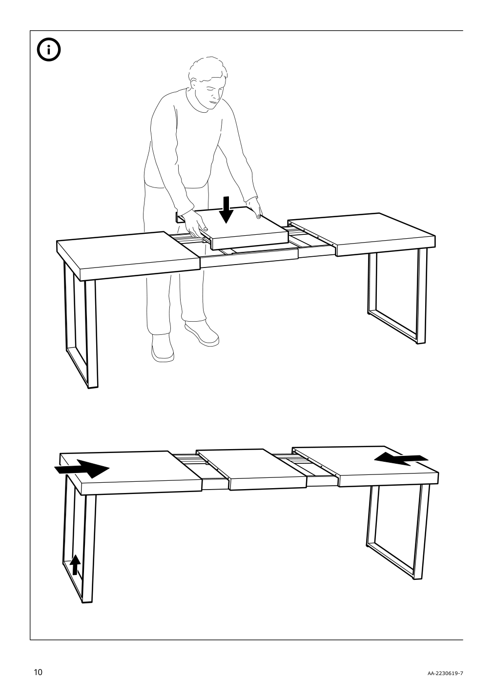 Assembly instructions for IKEA Tarsele extendable table oak veneer black | Page 10 - IKEA TARSELE extendable table 705.813.59