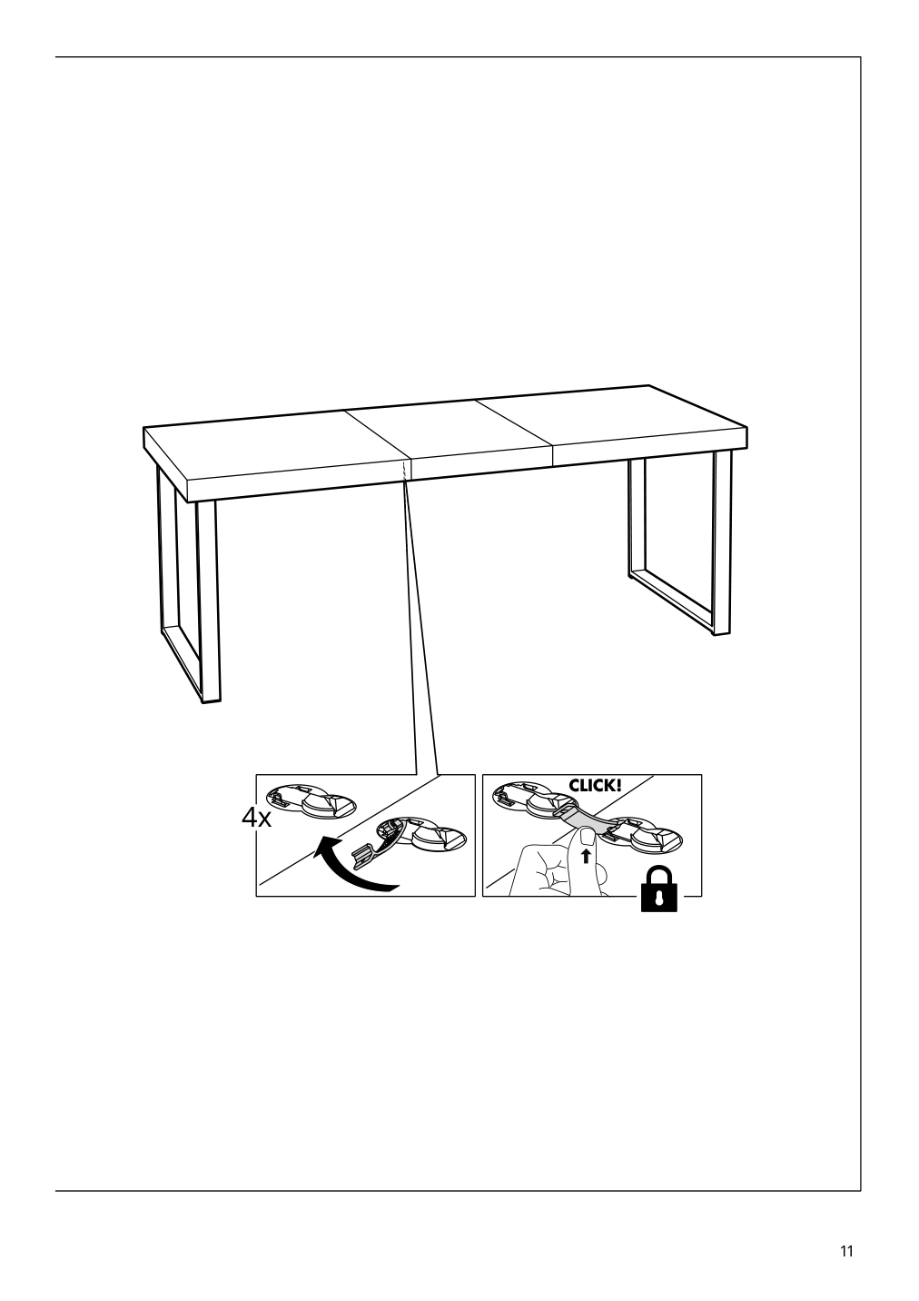 Assembly instructions for IKEA Tarsele extendable table oak veneer black | Page 11 - IKEA TARSELE extendable table 705.813.59