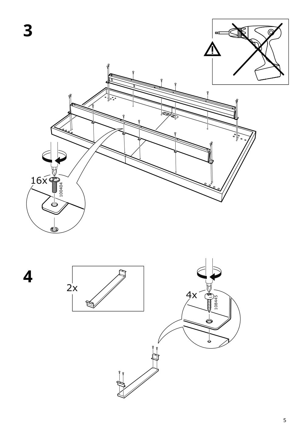 Assembly instructions for IKEA Tarsele extendable table oak veneer black | Page 5 - IKEA TARSELE extendable table 705.813.59