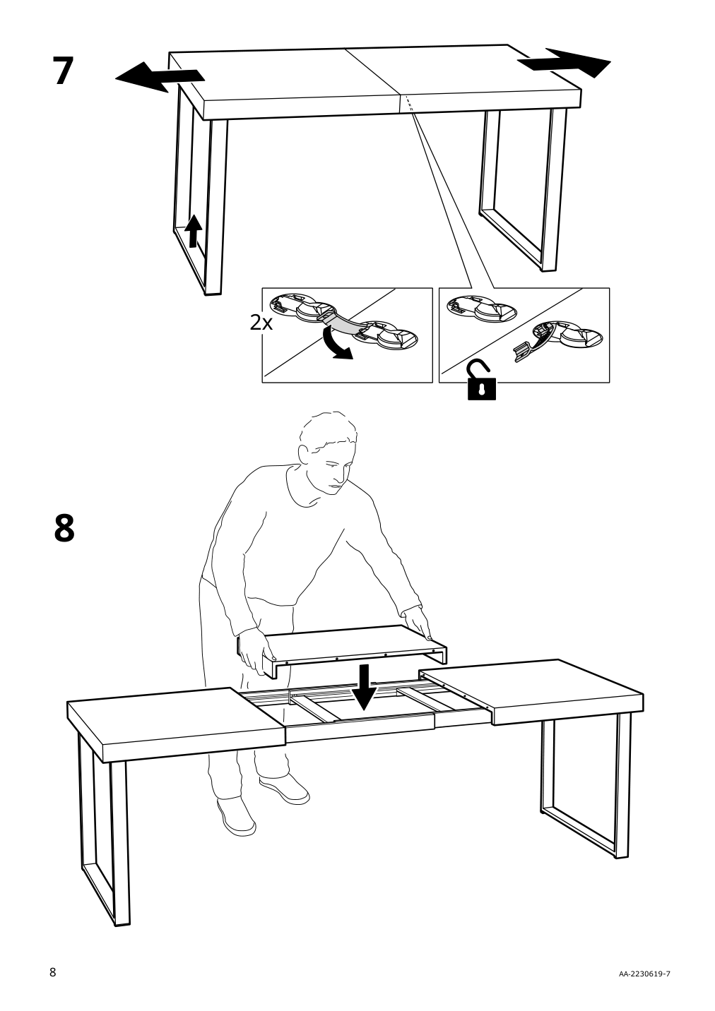 Assembly instructions for IKEA Tarsele extendable table oak veneer black | Page 8 - IKEA TARSELE extendable table 705.813.59