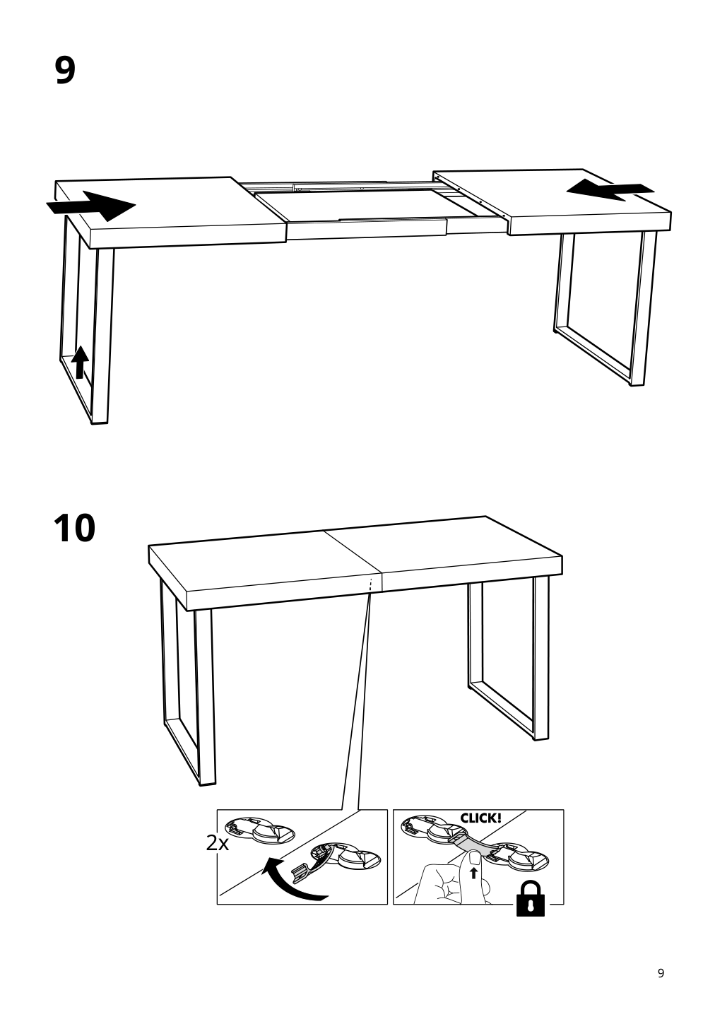 Assembly instructions for IKEA Tarsele extendable table oak veneer black | Page 9 - IKEA TARSELE extendable table 705.813.59