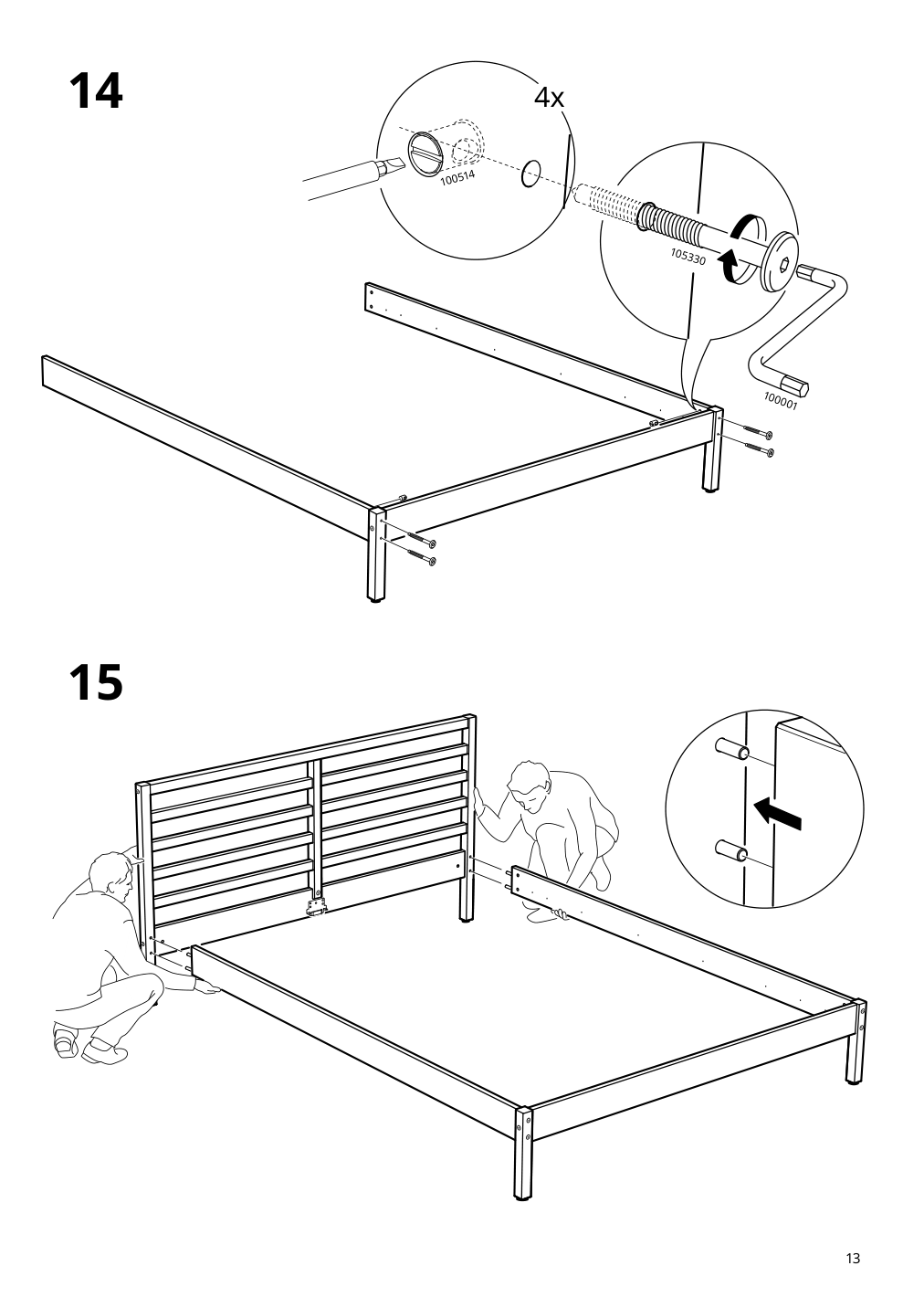 Assembly instructions for IKEA Tarva bed frame pine | Page 13 - IKEA TARVA bed frame 690.024.26