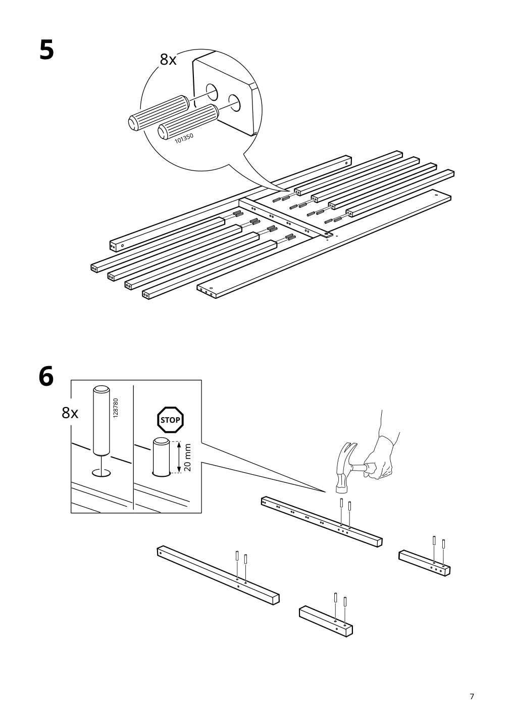 Assembly instructions for IKEA Tarva bed frame pine | Page 7 - IKEA TARVA bed frame 690.024.26