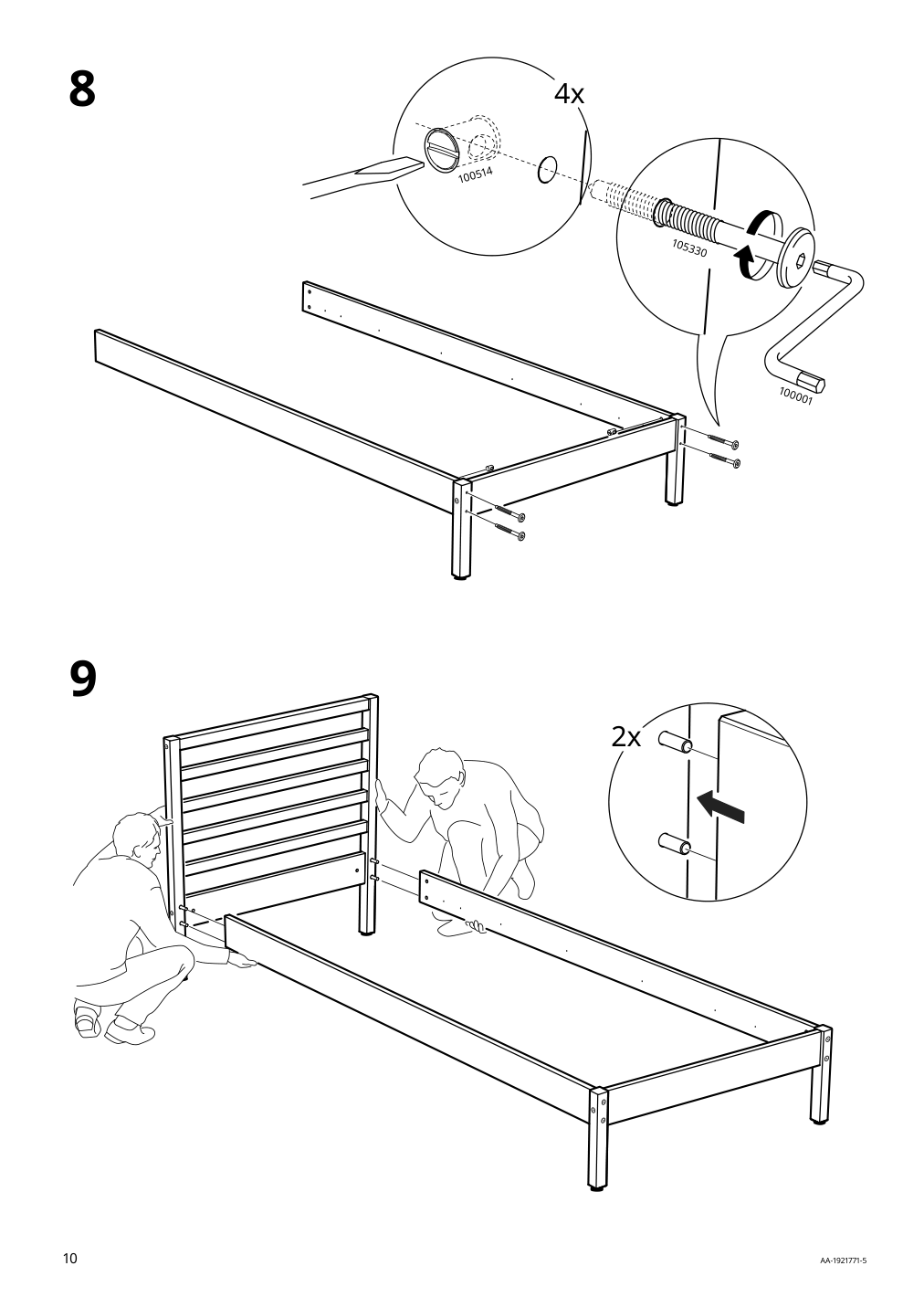 Assembly instructions for IKEA Tarva bed frame pine | Page 10 - IKEA TARVA bed frame 890.095.68