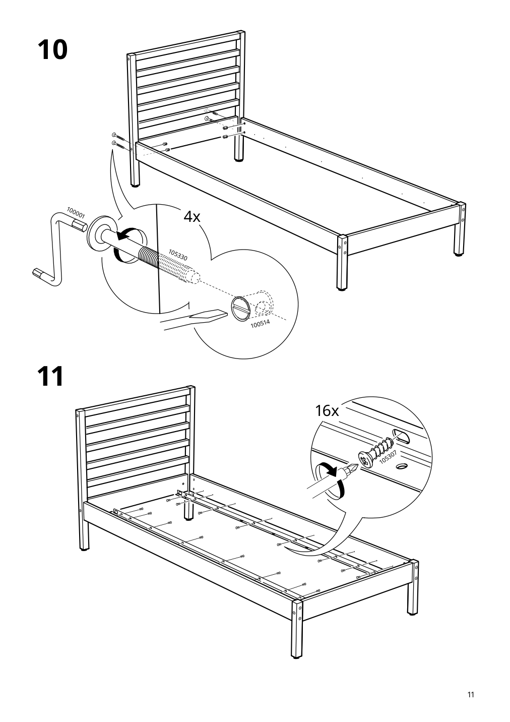 Assembly instructions for IKEA Tarva bed frame pine | Page 11 - IKEA TARVA bed frame 890.095.68