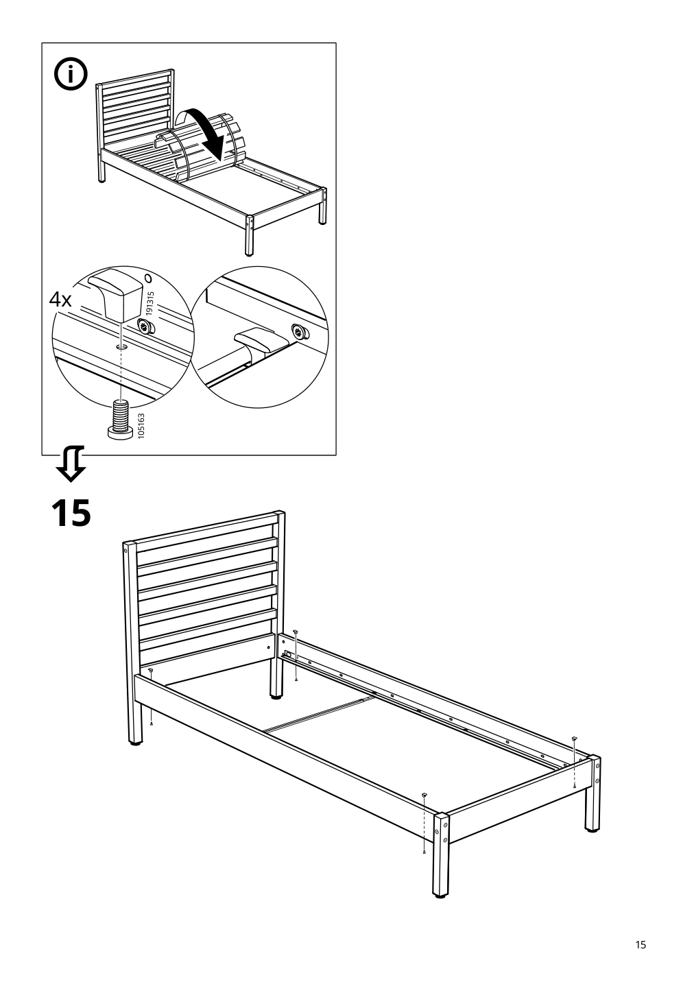 Assembly instructions for IKEA Tarva bed frame pine | Page 15 - IKEA TARVA bed frame 302.612.70