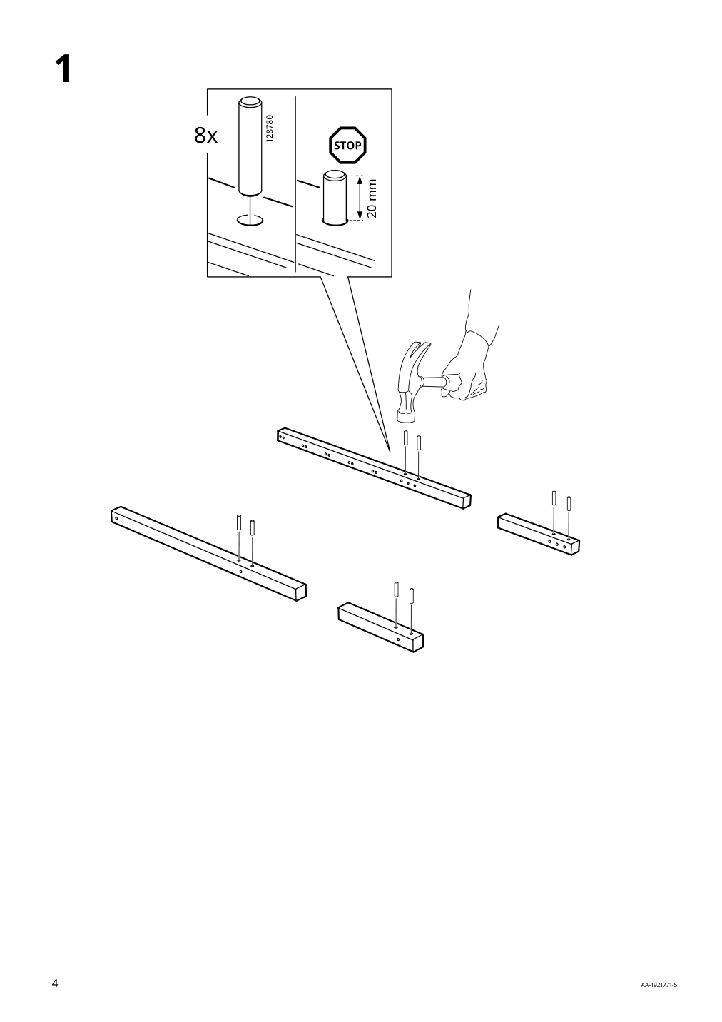 Assembly instructions for IKEA Tarva bed frame pine | Page 4 - IKEA TARVA bed frame 890.095.68