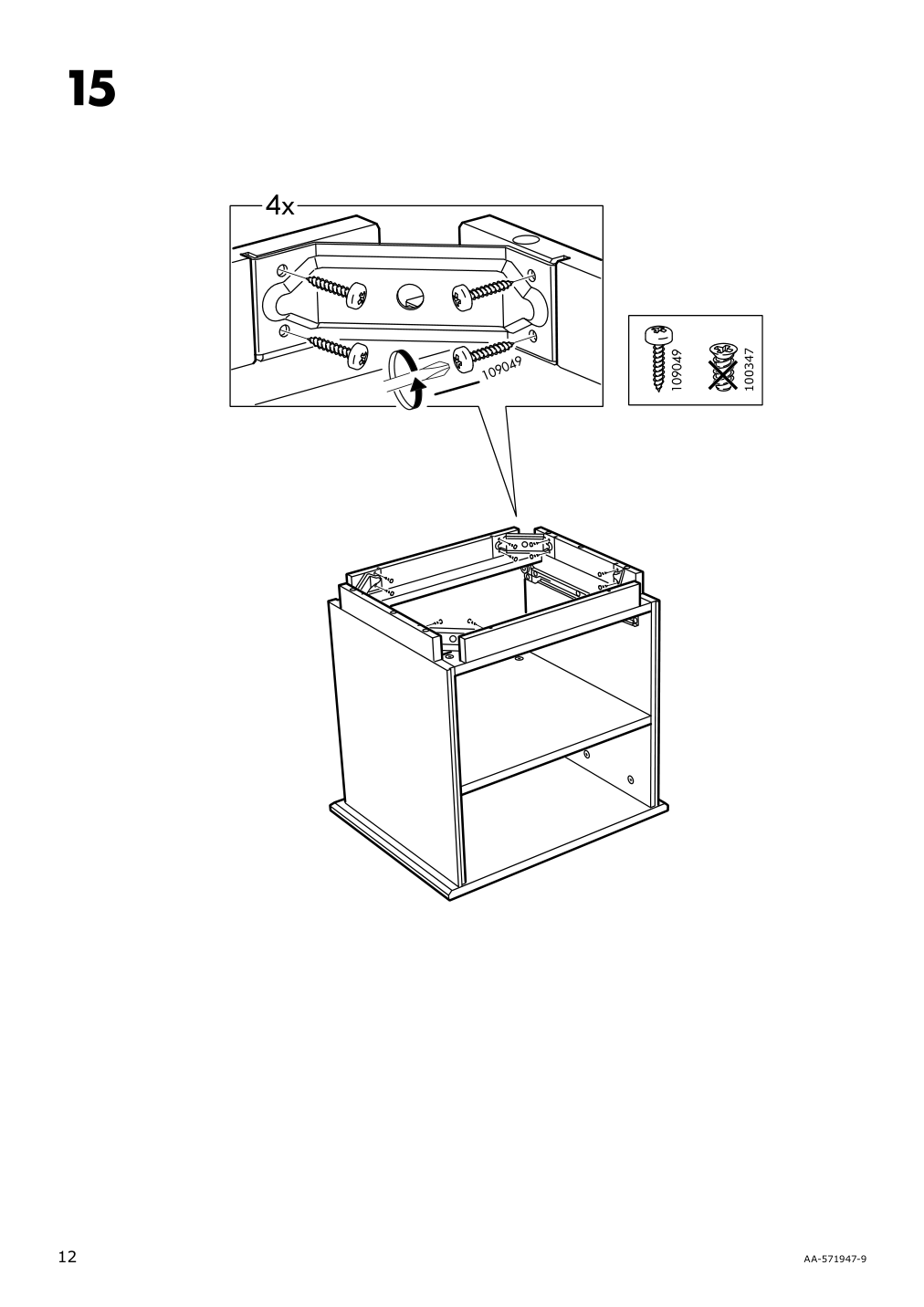 Assembly instructions for IKEA Tarva nightstand pine | Page 12 - IKEA TARVA nightstand 502.196.09