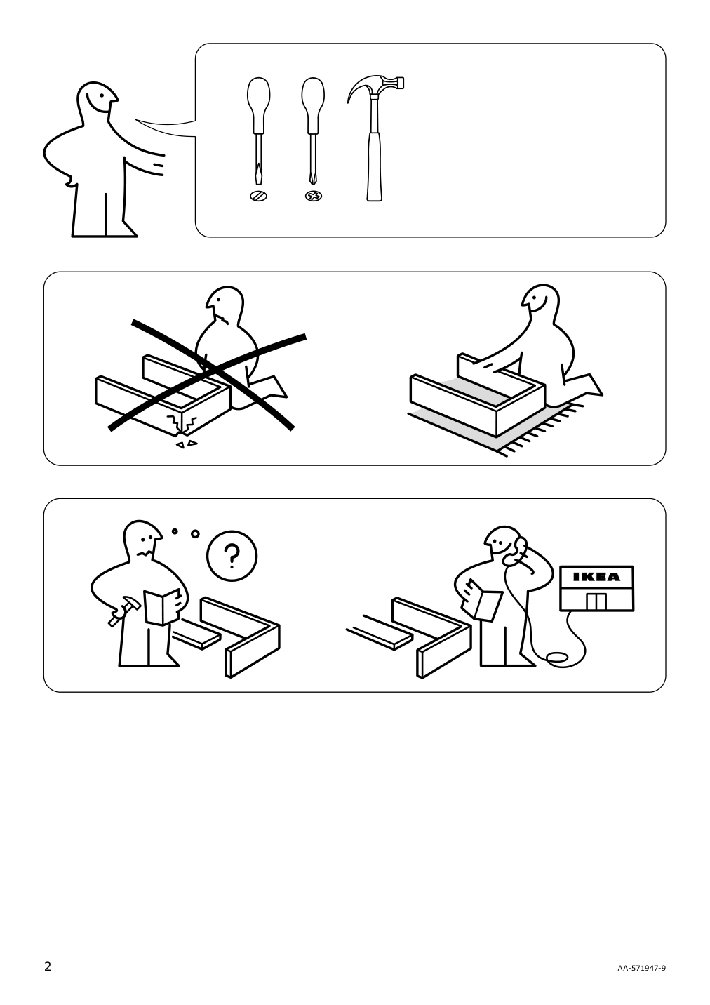 Assembly instructions for IKEA Tarva nightstand pine | Page 2 - IKEA TARVA nightstand 502.196.09