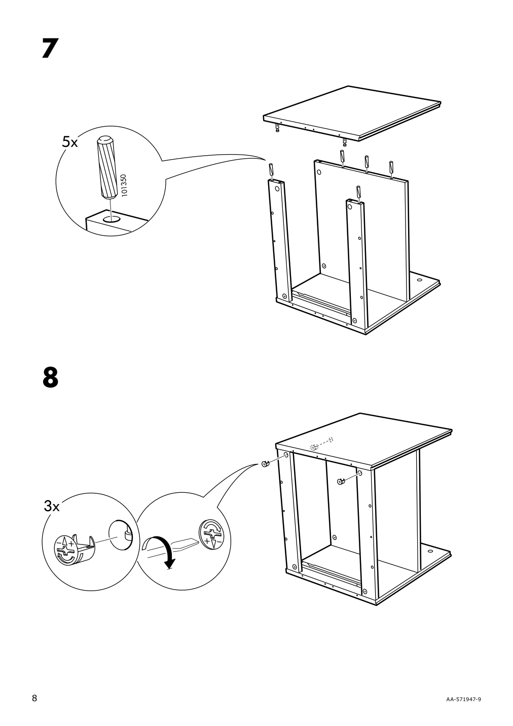 Assembly instructions for IKEA Tarva nightstand pine | Page 8 - IKEA TARVA nightstand 502.196.09