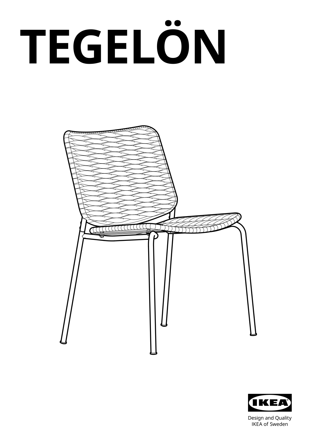 Assembly instructions for IKEA Tegeloen chair in outdoor dark gray black | Page 1 - IKEA MÖRBYLÅNGA / TEGELÖN table and 4 chairs 594.774.20