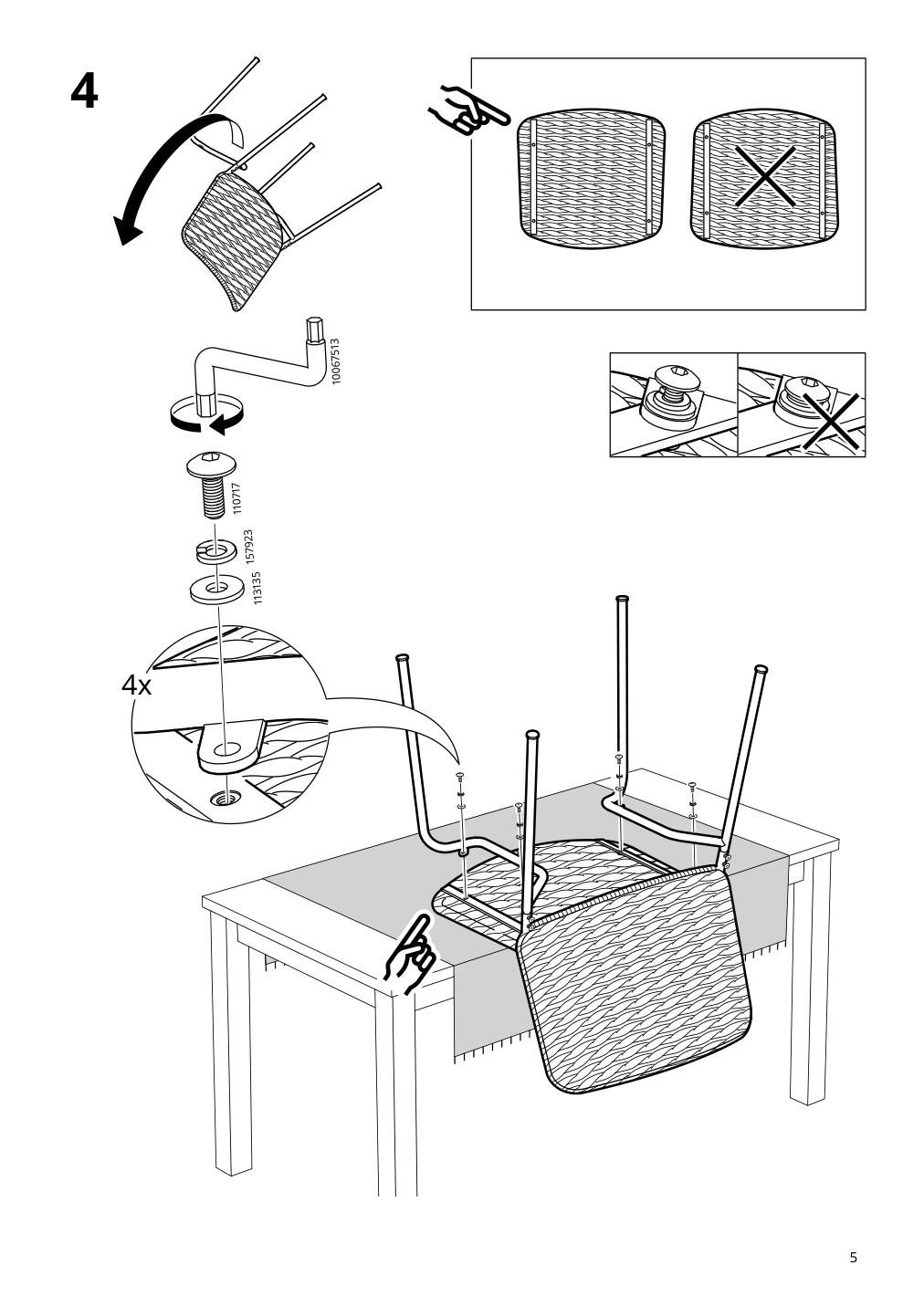 Assembly instructions for IKEA Tegeloen chair in outdoor dark gray black | Page 5 - IKEA MÖRBYLÅNGA / TEGELÖN table and 4 chairs 594.774.20