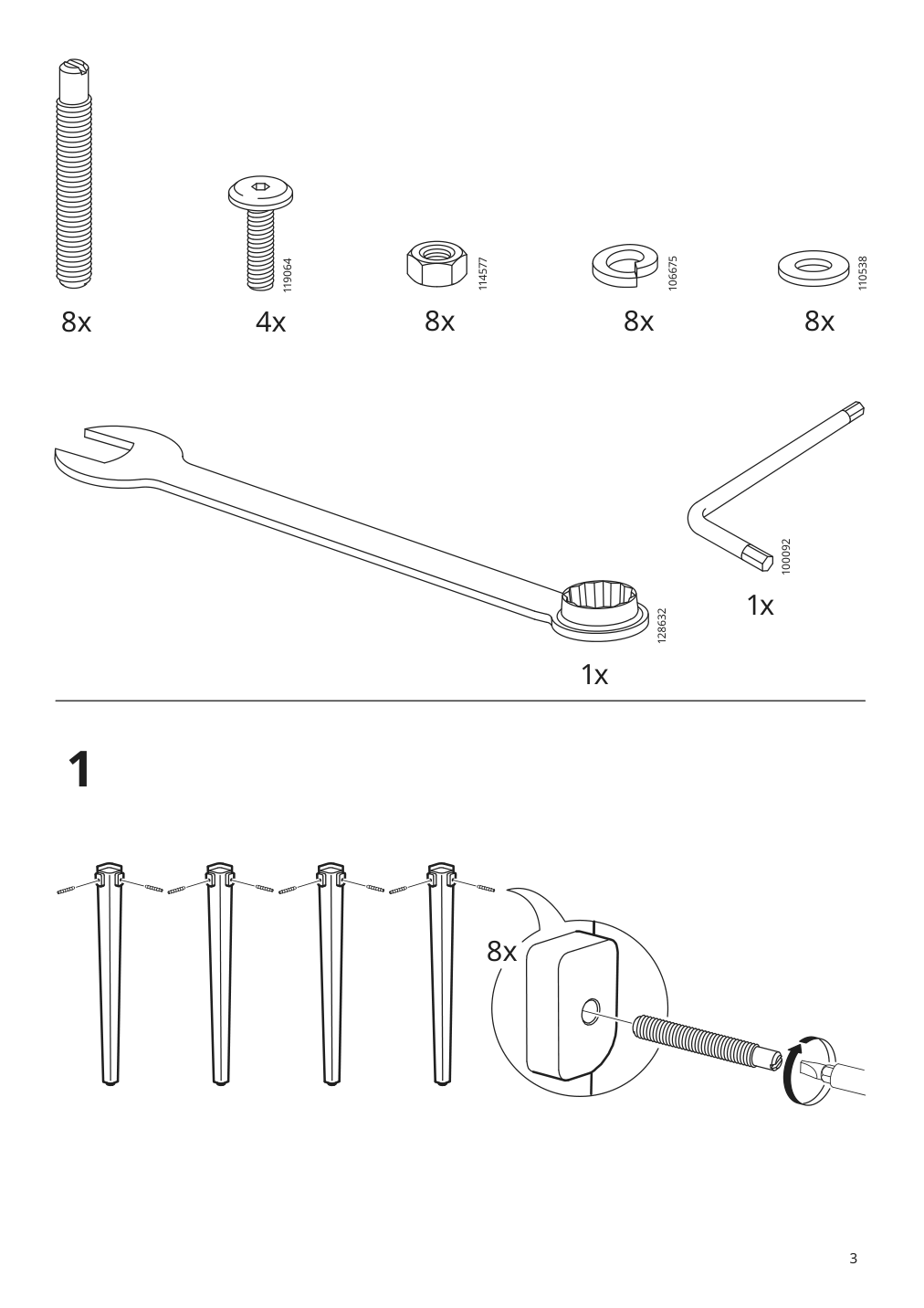 Assembly instructions for IKEA Tegeloen table outdoor dark gray black | Page 3 - IKEA TEGELÖN table, outdoor 605.108.43