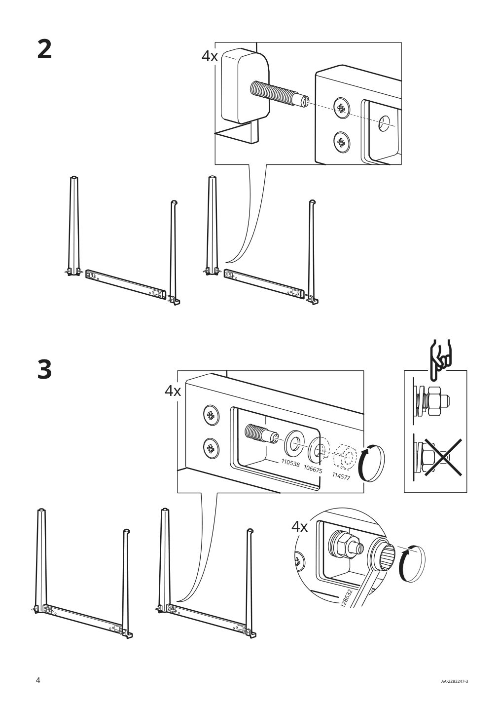 Assembly instructions for IKEA Tegeloen table outdoor dark gray black | Page 4 - IKEA TEGELÖN table, outdoor 605.108.43