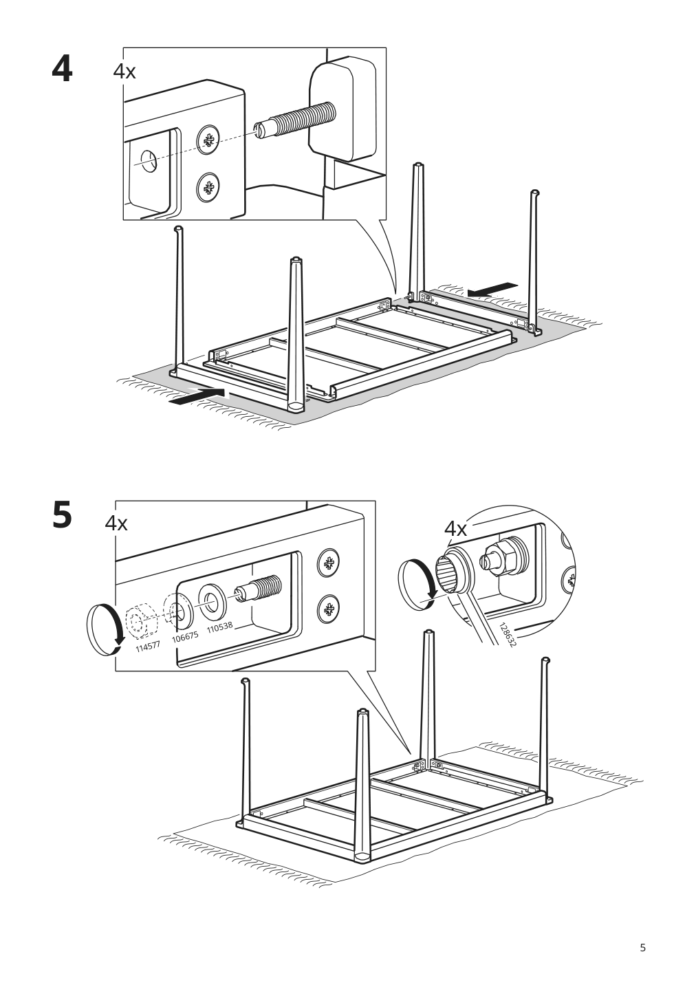 Assembly instructions for IKEA Tegeloen table outdoor dark gray black | Page 5 - IKEA TEGELÖN table, outdoor 605.108.43