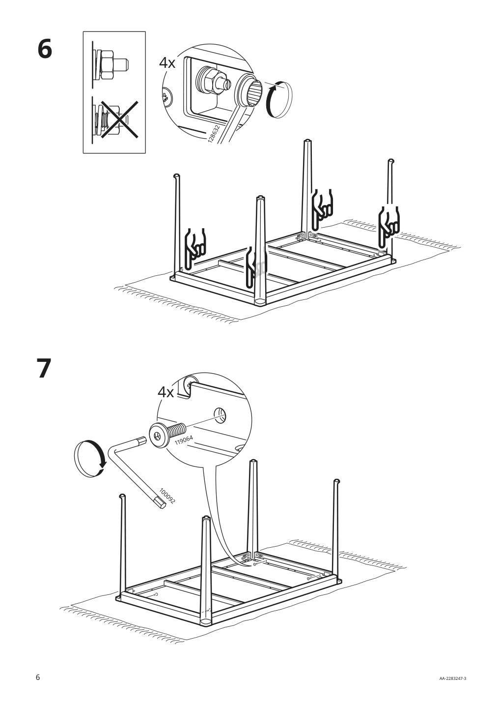 Assembly instructions for IKEA Tegeloen table outdoor dark gray black | Page 6 - IKEA TEGELÖN table, outdoor 605.108.43